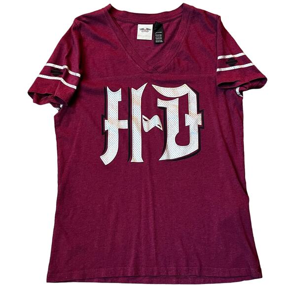 Harley Davvidson Women's MD Varsity Style Graphic T-shirt - Picture 1 of 6